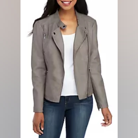 {Kaari Blue} Faux Leather Jacket - Picture 2 of 5